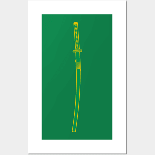 katana (green) Posters and Art